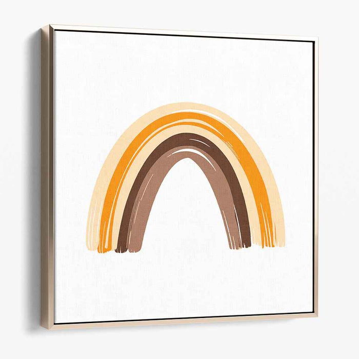 Warm Earthy Rainbow: Minimalist Modern Canvas Art Print