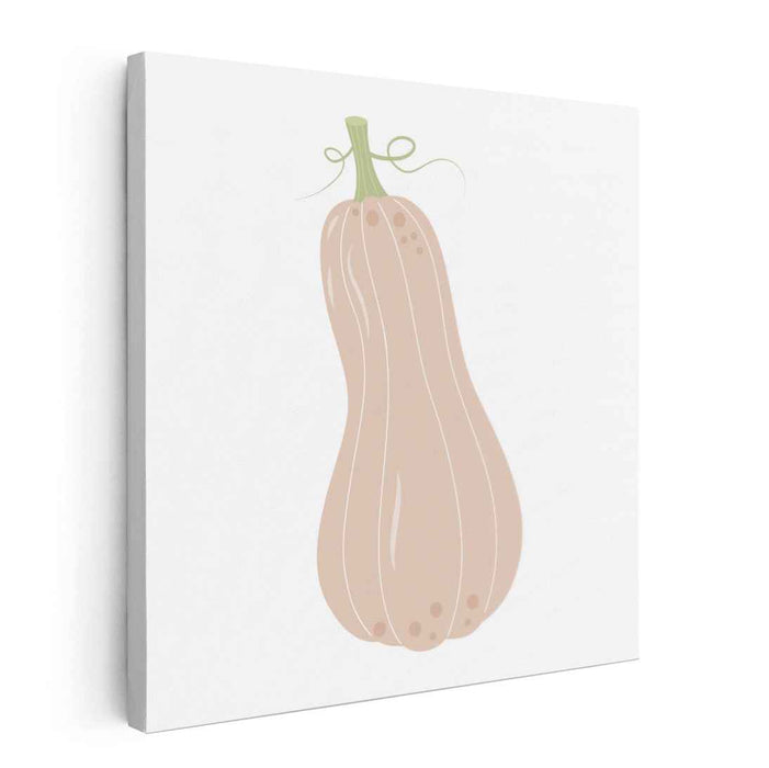 Minimalist Butternut Squash: Elegant Pastel Illustration on Canvas