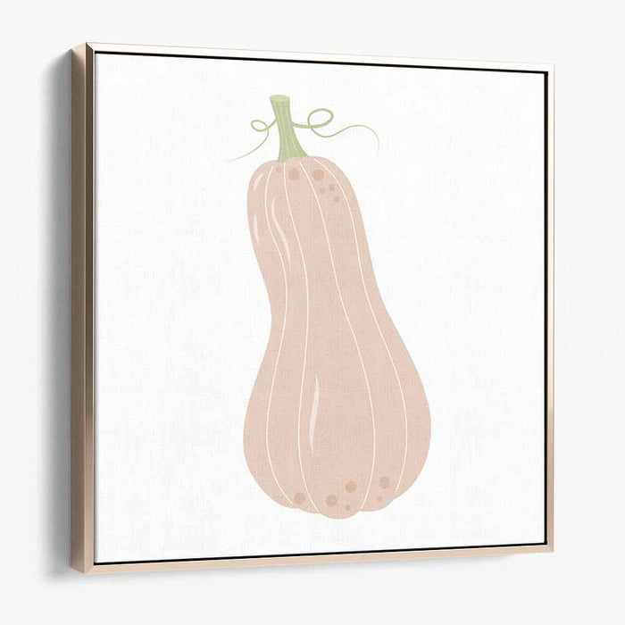 Minimalist Butternut Squash: Elegant Pastel Illustration on Canvas