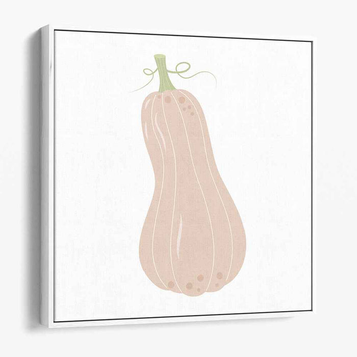 Minimalist Butternut Squash: Elegant Pastel Illustration on Canvas
