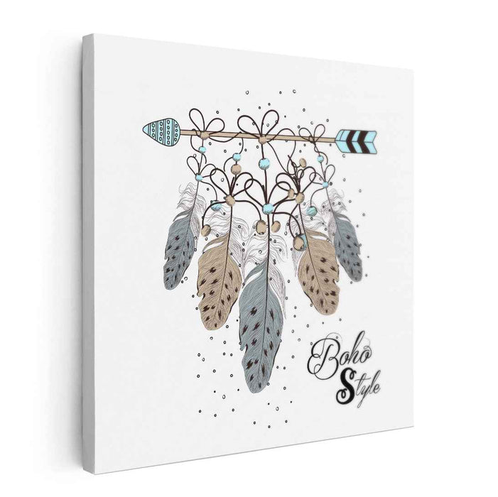 Midnight Reverie: Bohemian Dreamcatcher Canvas Art Print