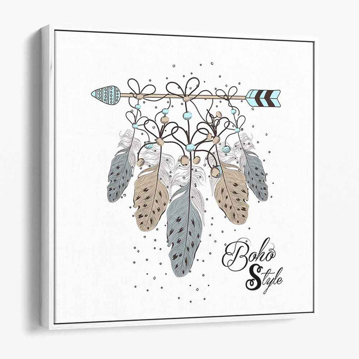 Midnight Reverie: Bohemian Dreamcatcher Canvas Art Print