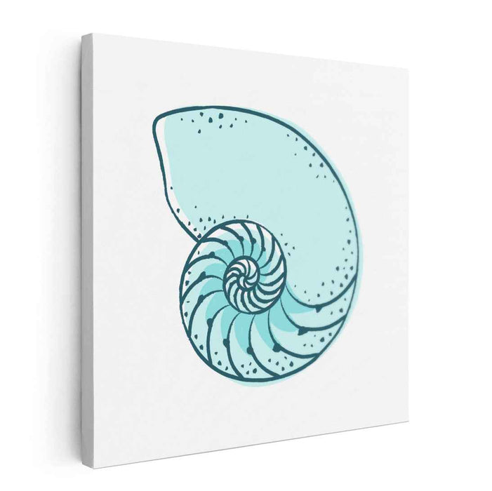 Serene Spirals: Minimalist Nautilus Shell Canvas Art Print