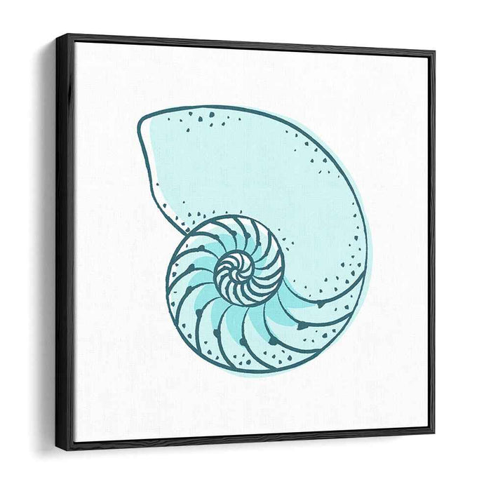 Serene Spirals: Minimalist Nautilus Shell Canvas Art Print