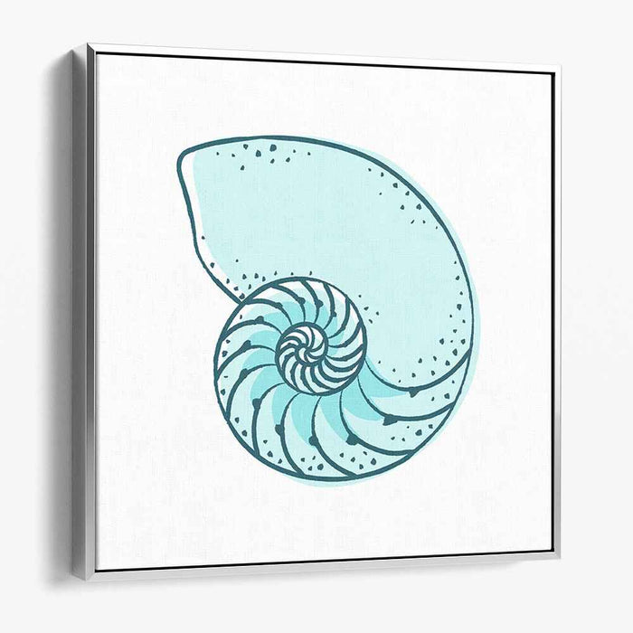 Serene Spirals: Minimalist Nautilus Shell Canvas Art Print