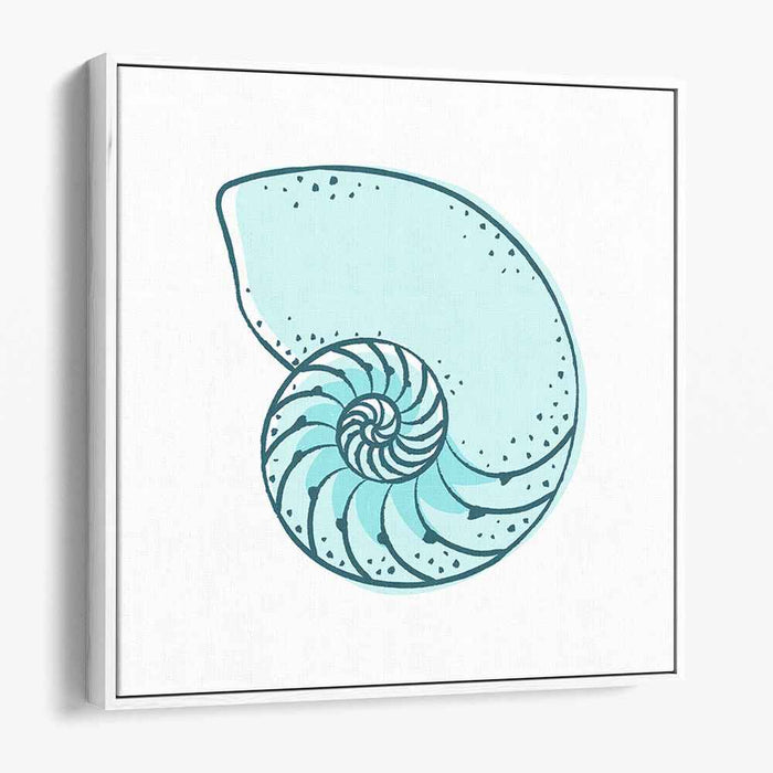 Serene Spirals: Minimalist Nautilus Shell Canvas Art Print