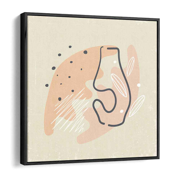 Ethereal Contours: Modern Minimalist Peach and Cream Canvas Art