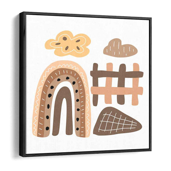 Whimsical Earth Tones: Abstract Minimalist Canvas Art Print