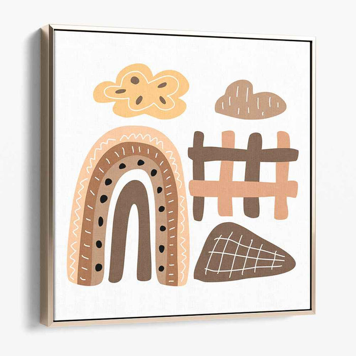 Whimsical Earth Tones: Abstract Minimalist Canvas Art Print