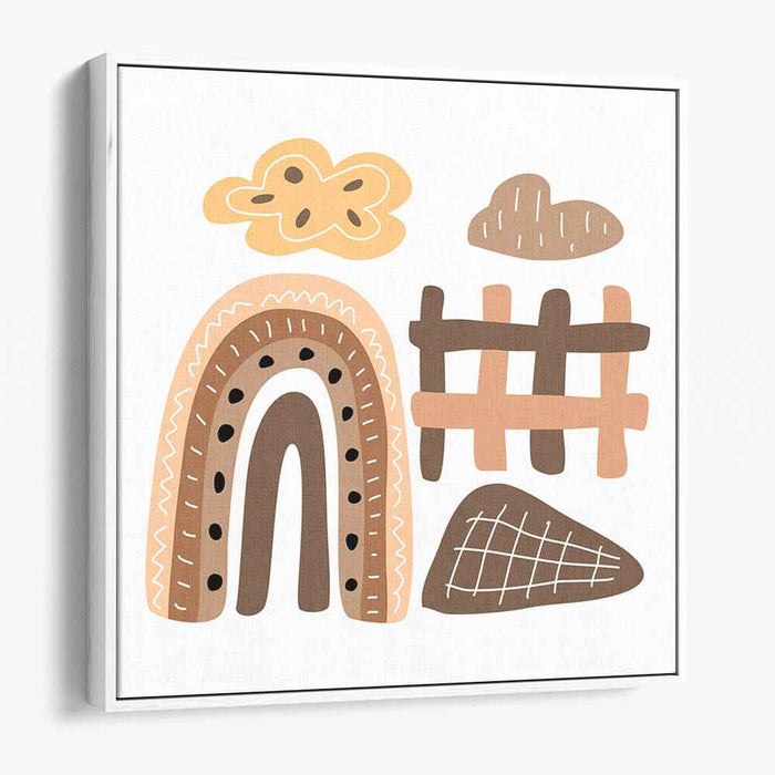 Whimsical Earth Tones: Abstract Minimalist Canvas Art Print