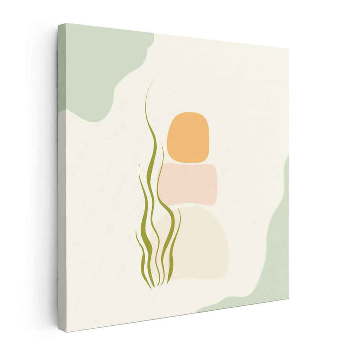 Balance Formations: Minimalist Abstract Stacked Stones Canvas Art Print