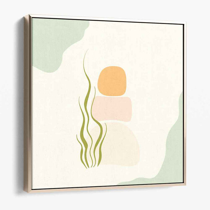 Balance Formations: Minimalist Abstract Stacked Stones Canvas Art Print