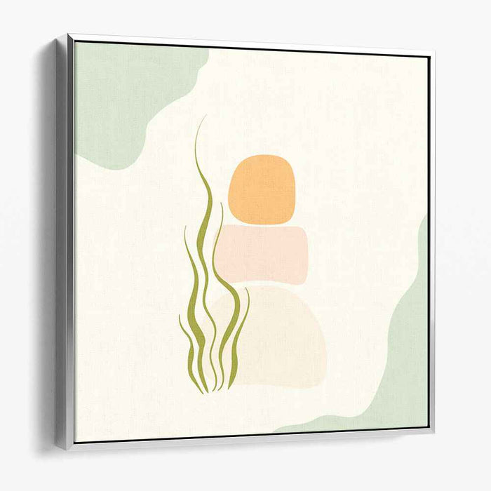 Balance Formations: Minimalist Abstract Stacked Stones Canvas Art Print