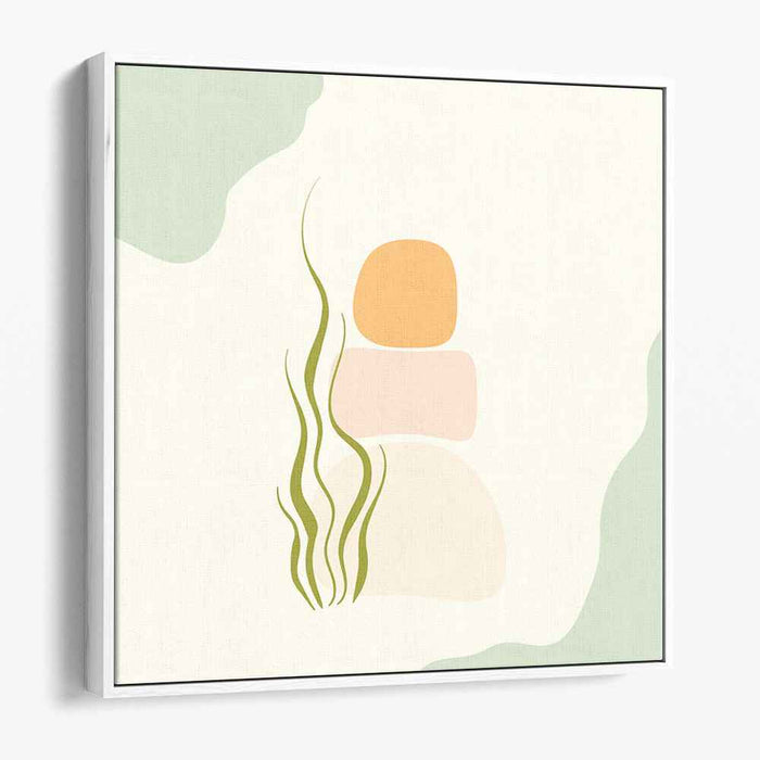 Balance Formations: Minimalist Abstract Stacked Stones Canvas Art Print