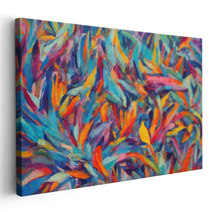 Chromatic Emotion Portal: Abstract Expressionist Color Fusion Canvas Art