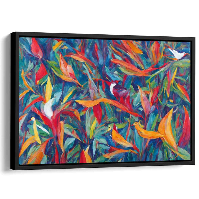 Tropical Aviary Revelry: Vibrant Jungle Birds Canvas Art Print