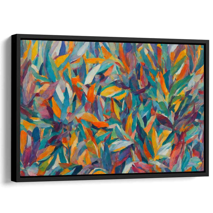 Lush Symphony: Vibrant Impressionist Leaf Canvas Art Print