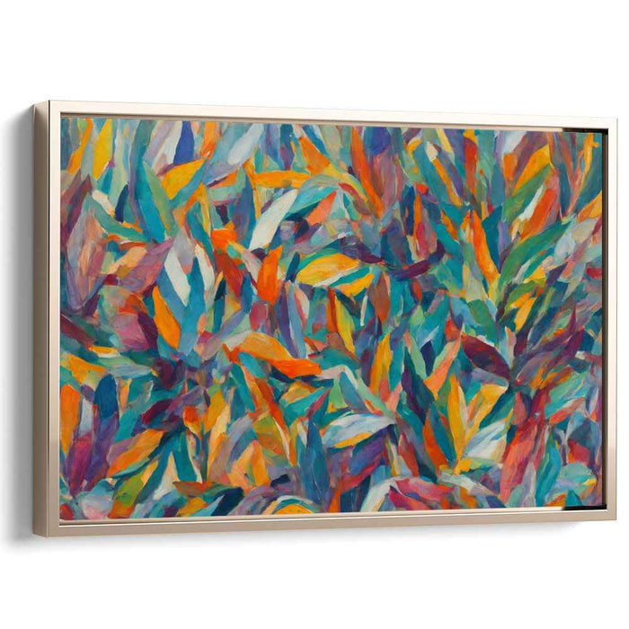 Lush Symphony: Vibrant Impressionist Leaf Canvas Art Print