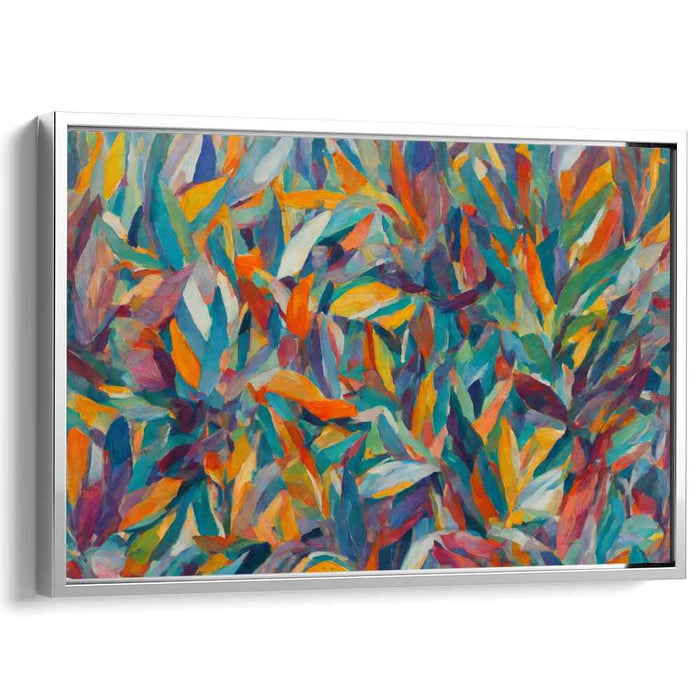 Lush Symphony: Vibrant Impressionist Leaf Canvas Art Print