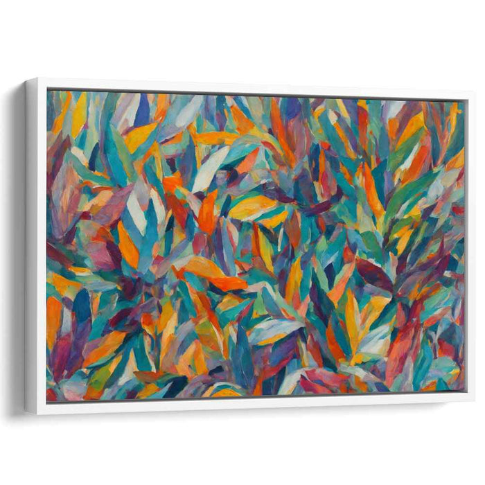 Lush Symphony: Vibrant Impressionist Leaf Canvas Art Print