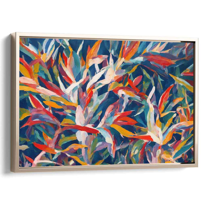 Chromatic Arboreal Abstraction: Vibrant Abstract Foliage Canvas Art