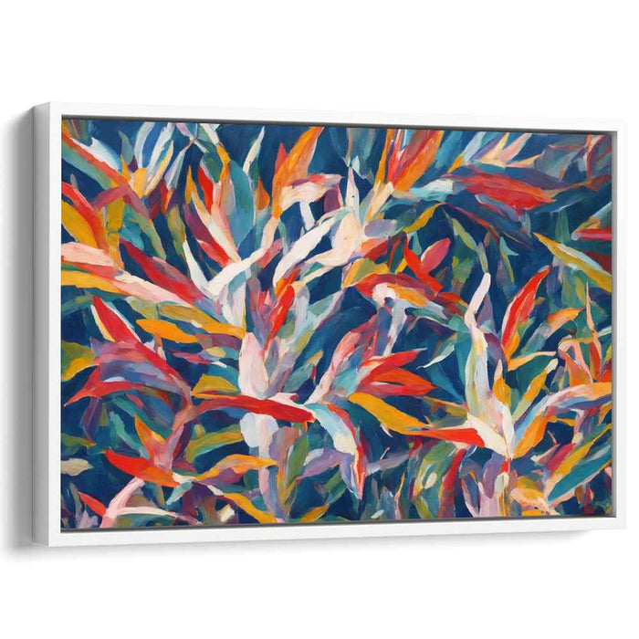 Chromatic Arboreal Abstraction: Vibrant Abstract Foliage Canvas Art