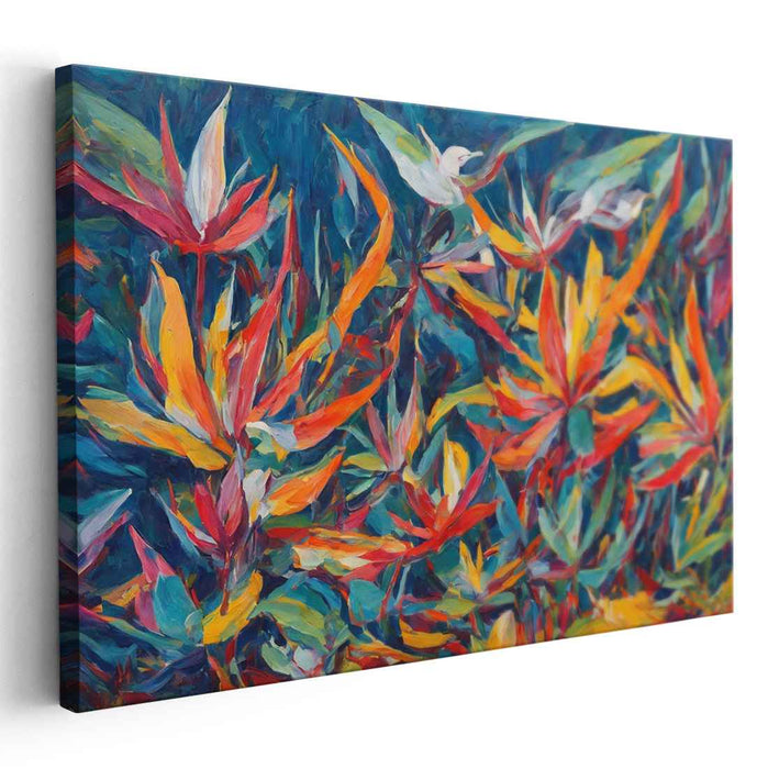 Leafy Blast: Vibrant Foliage Explosion Canvas Art Print