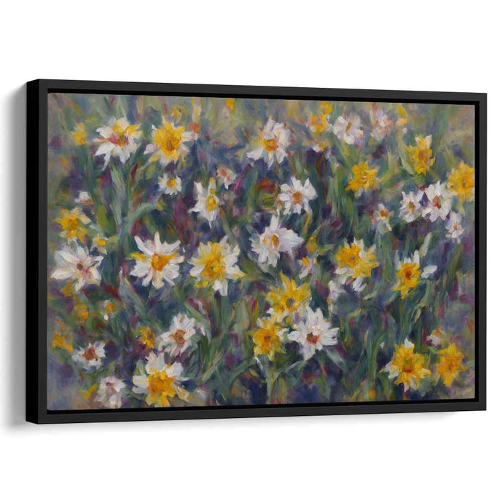 Daffodil Waltz: Lush Daffodil Meadow Impressionist Canvas Art Print