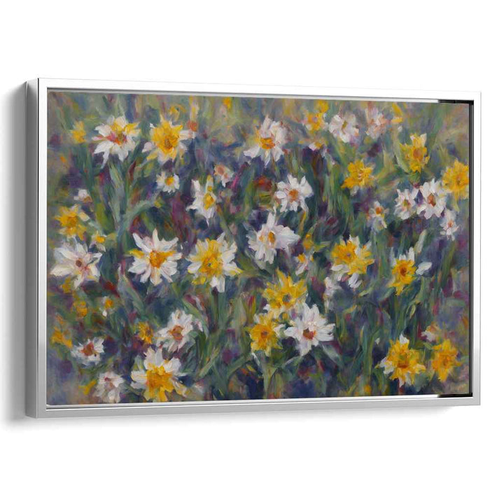 Daffodil Waltz: Lush Daffodil Meadow Impressionist Canvas Art Print