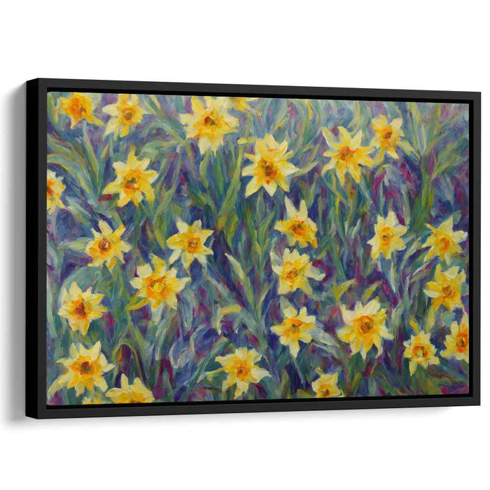 Daffodil Delight: Lush Impressionist Garden Canvas Art Print