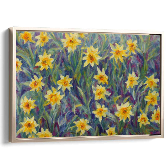 Daffodil Delight: Lush Impressionist Garden Canvas Art Print