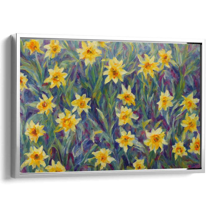 Daffodil Delight: Lush Impressionist Garden Canvas Art Print