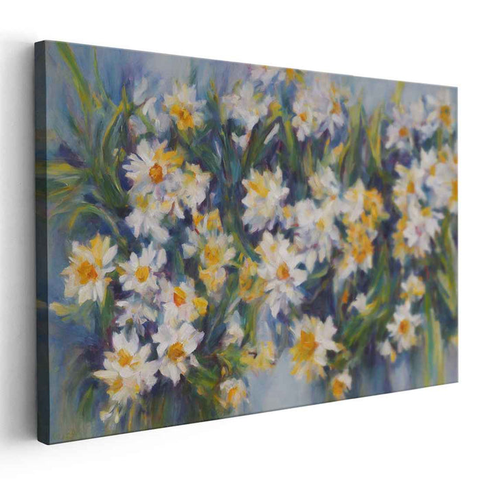Blossoming Delight: Impressionist Daisy Field Canvas Art Print