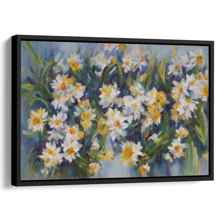 Blossoming Delight: Impressionist Daisy Field Canvas Art Print