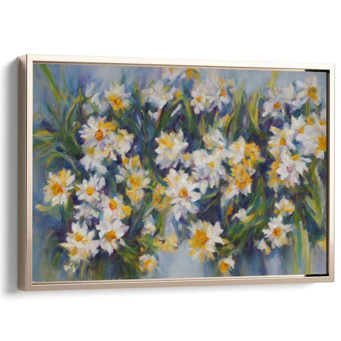 Blossoming Delight: Impressionist Daisy Field Canvas Art Print