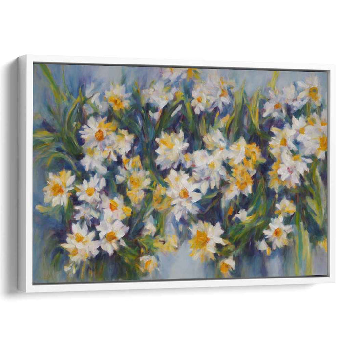 Blossoming Delight: Impressionist Daisy Field Canvas Art Print