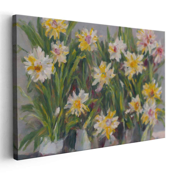 Petals in Strokes: Impressionist Floral Canvas Art Print