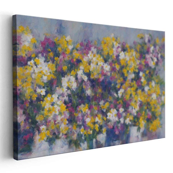 Blossoms Whispering Secrets: Impressionist Floral Canvas Art