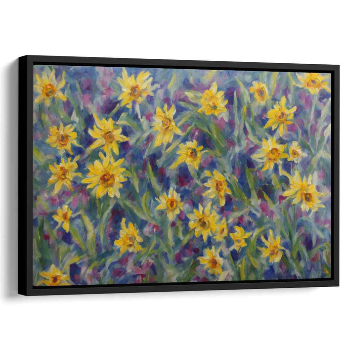 Sunflower Impression: Impressionist Sunflower Field Canvas Art Print