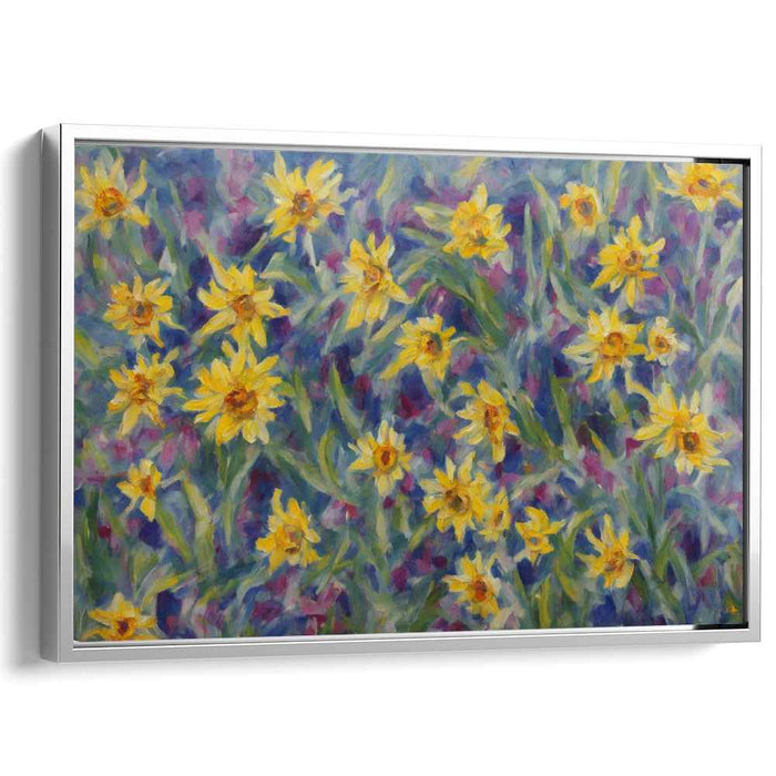 Sunflower Impression: Impressionist Sunflower Field Canvas Art Print