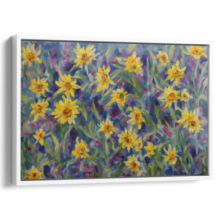Sunflower Impression: Impressionist Sunflower Field Canvas Art Print