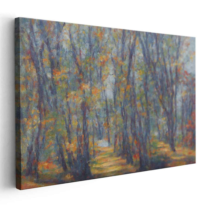 Ethereal Woods Canvas Whispers: Impressionist Forest Landscape Canvas Art Print