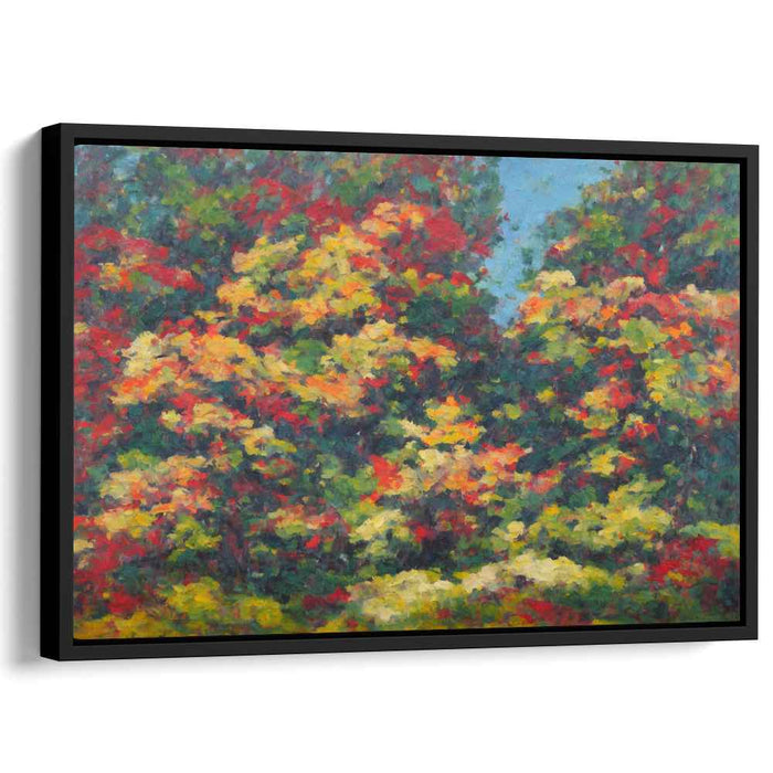 Whispers Of Colorful Woods: A Vivid Impressionist Forest Canvas Art Print