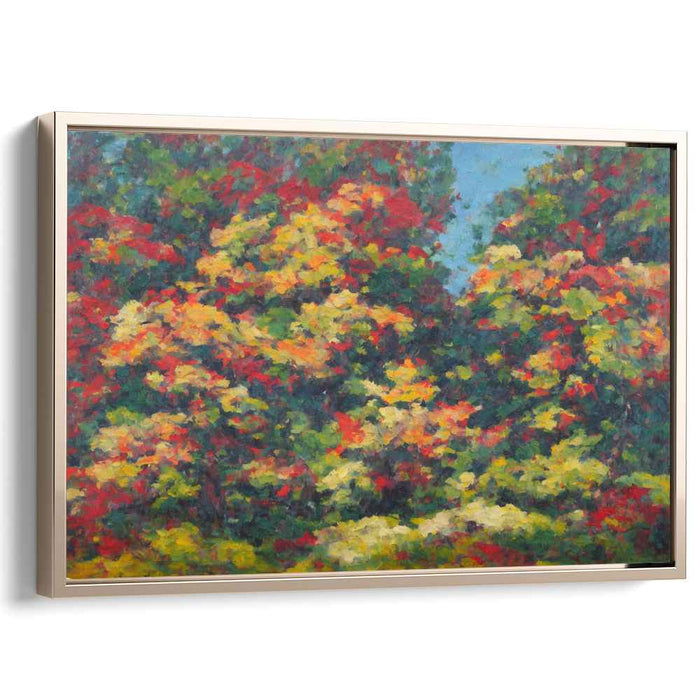 Whispers Of Colorful Woods: A Vivid Impressionist Forest Canvas Art Print