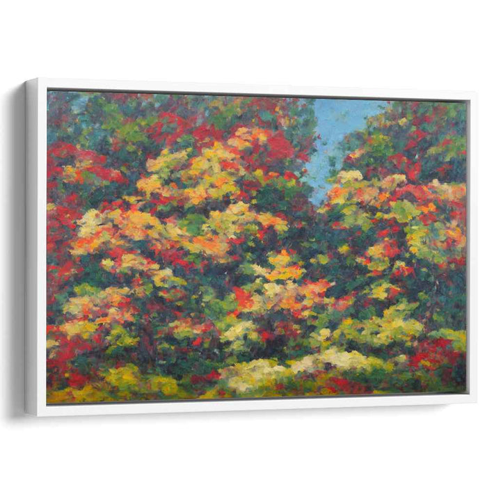 Whispers Of Colorful Woods: A Vivid Impressionist Forest Canvas Art Print