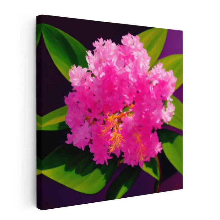 Surreal Petal Impressions: Realistic Pink Rhododendron Canvas Art Print