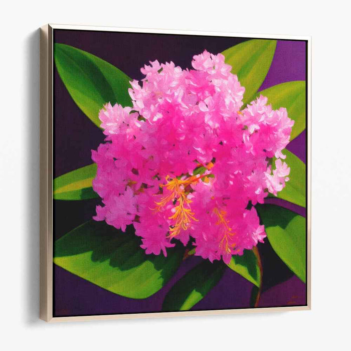 Surreal Petal Impressions: Realistic Pink Rhododendron Canvas Art Print