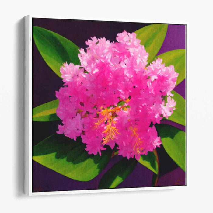 Surreal Petal Impressions: Realistic Pink Rhododendron Canvas Art Print