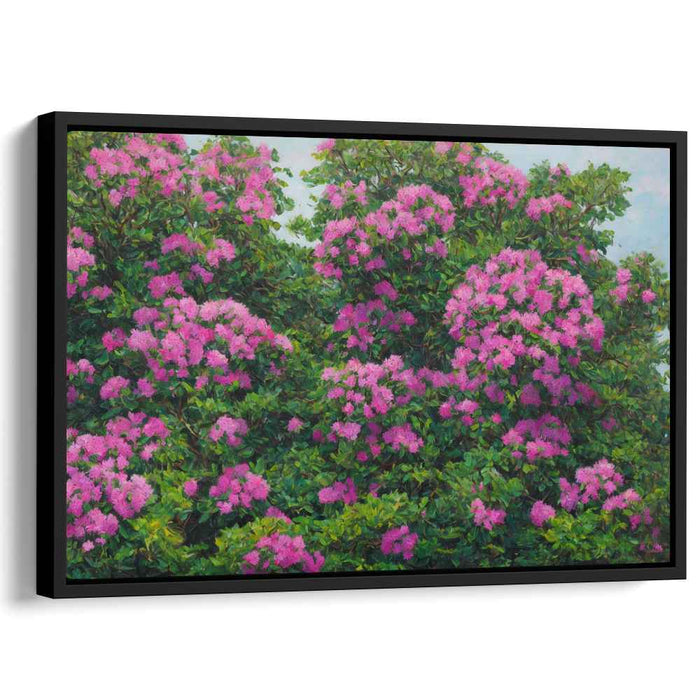 Whispering Blooms Unfolding: Realistic Impressionist Garden Canvas Art Print