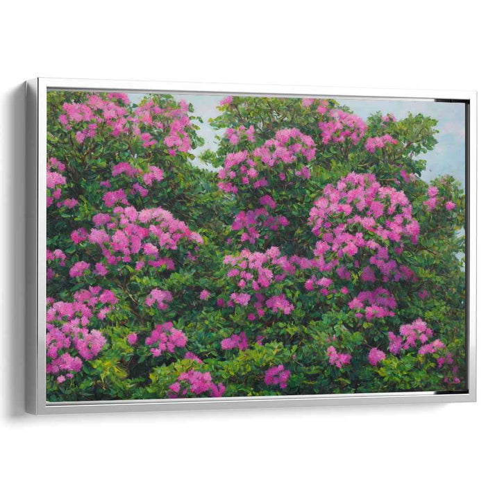Whispering Blooms Unfolding: Realistic Impressionist Garden Canvas Art Print